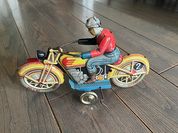 PAYA plåtleksak motorcykel – Ref. 804 (1933) med box & certifikat