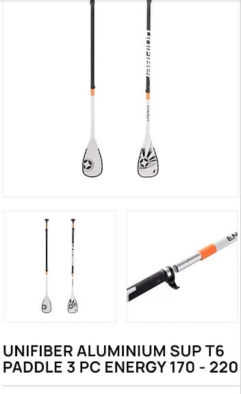 Unifiber uppblåsbar SUP-bräda med segel och paddel orange/vit