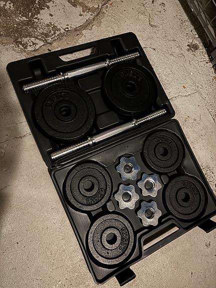 Hantelset i nyskick, 18kg