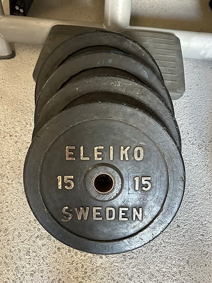 Eleiko bumpervikter 2x15 kg och 2x20 kg