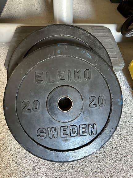 Eleiko bumpervikter 2x15 kg och 2x20 kg