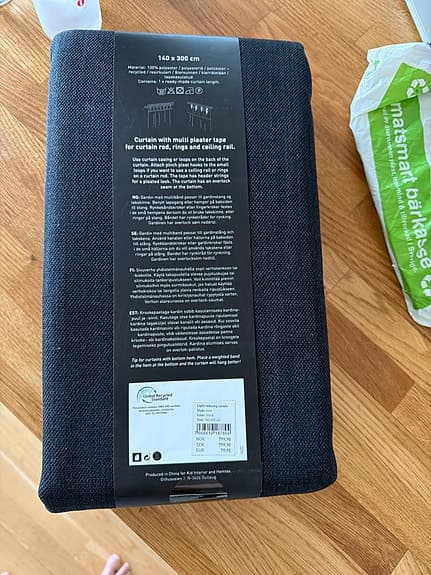 Hemtex mörkblå gardin 140x300 cm light-reducing