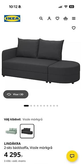 2-sits bäddsoffa nyskick