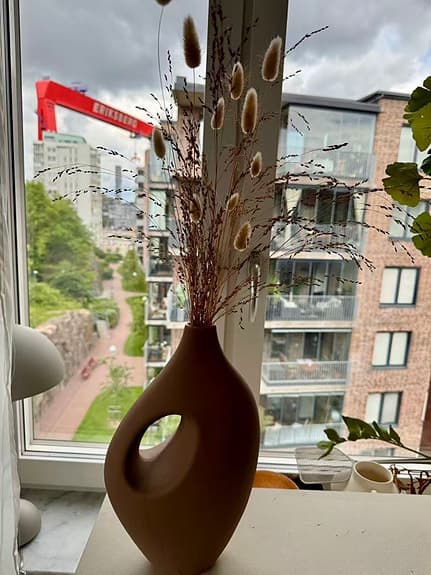 Set of 2 Ceramic Vases | DBKD Beige Vase + Brown Design Vase
