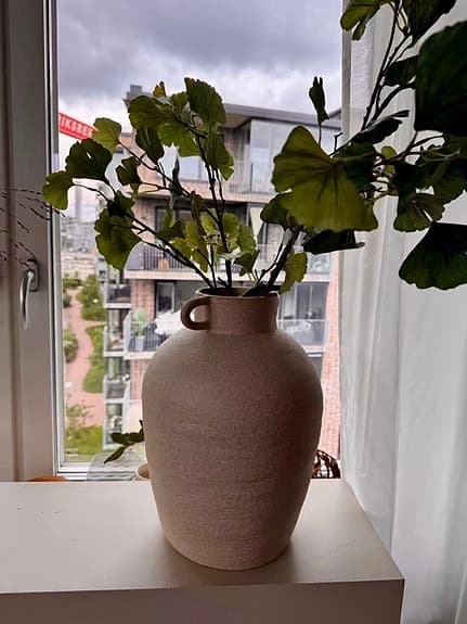 Set of 2 Ceramic Vases | DBKD Beige Vase + Brown Design Vase