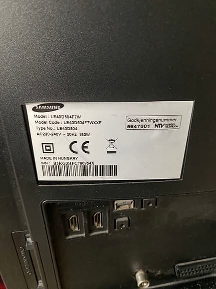 Samsung TV 40 tum