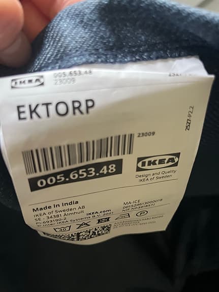 IKEA Ektorp klädsel - helt ny (vi köpte fel storlek)