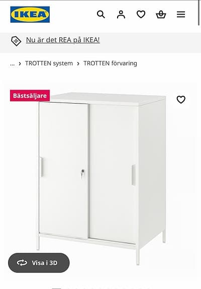 Skåp med skjutdörrar, vit, 80x55x110 cm— från IKEA