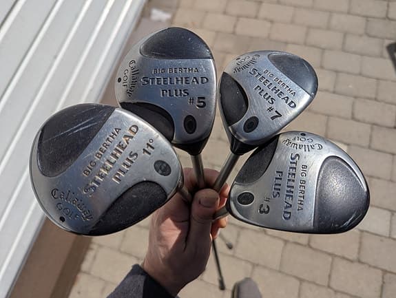 Dam Callaway Big Bertha fairwaywoods set 3, 5, 7, 11