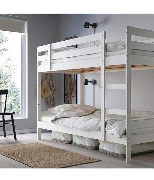 IKEA våningssäng med madrasser 90x200 vit