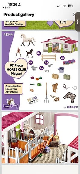 Schleich Horse Club hästgård/stall med tillbehör