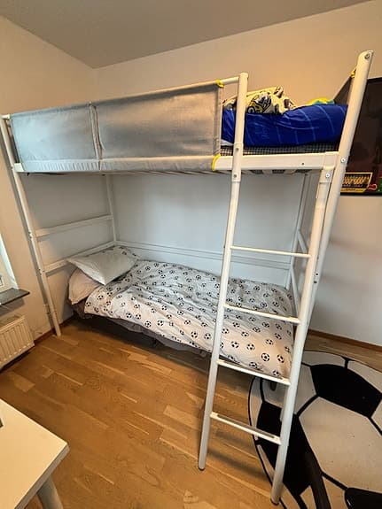 IKEA VITVAL loftsäng 90x200 vit