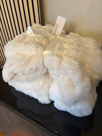 Fluff pläd 130x170 cm vit polyester