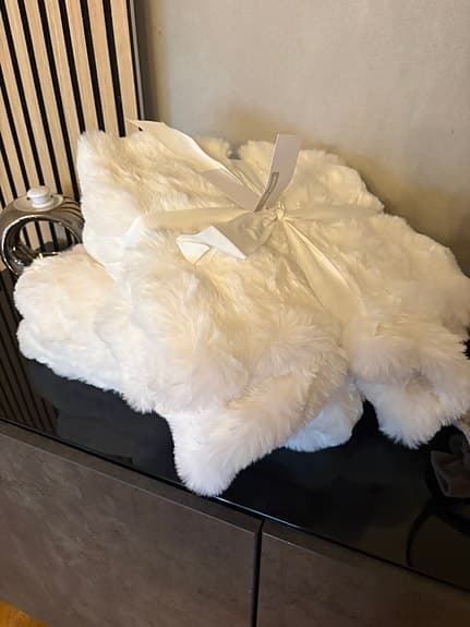 Fluff pläd 130x170 cm vit polyester