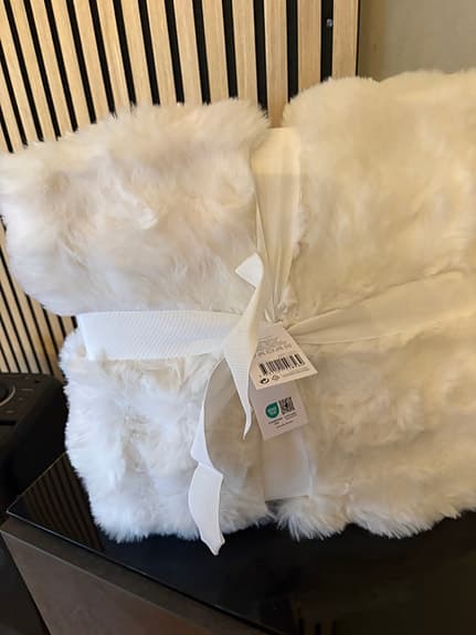 Fluff pläd 130x170 cm vit polyester