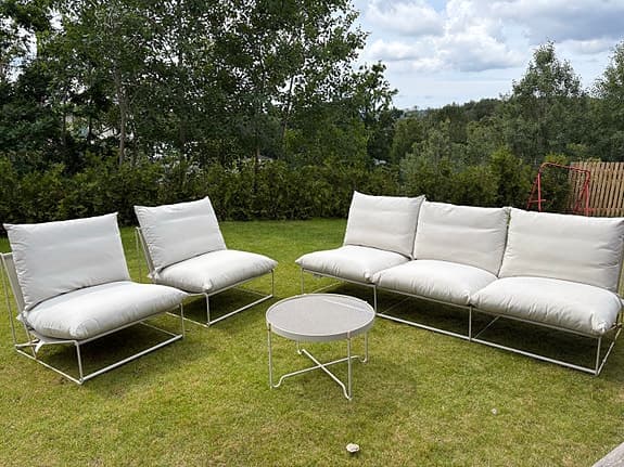 HAVSTEN serie 3-sits, 2 fåtöljer och bord
