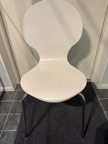 6 st Mio Milton matstolar vit/krom – stapelbara