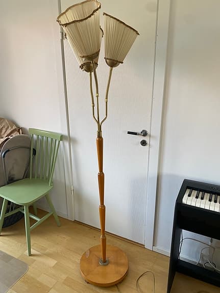 Trearmad golvlampa 50-tal