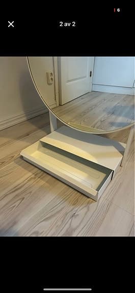 Ikea spegel med låda sminkspegel bordsspegel Vennesla vintage Ikea