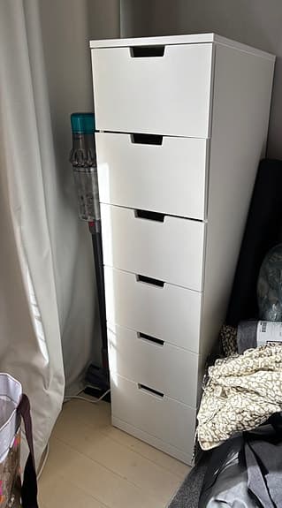 IKEA NORDLI byrå 6 lådor – vit