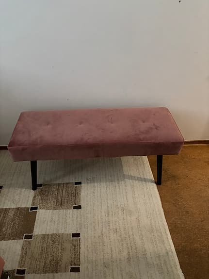 legant sittbänk i sammet – rosa/dammrosa