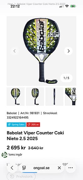 Babolat Counter padelracket svart/grön