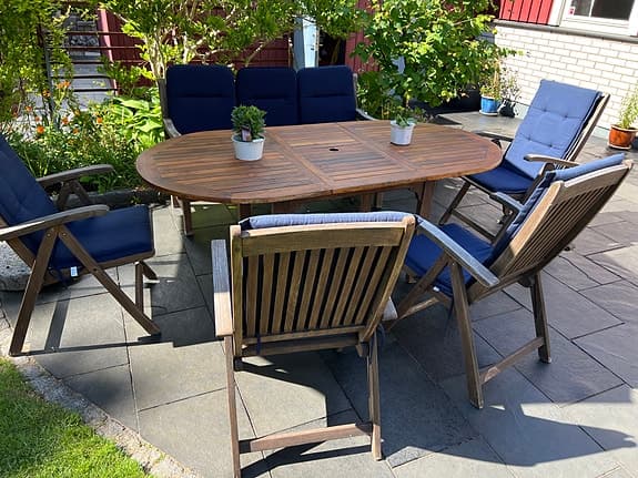 Trädgårdsmöblemang i massiv teak