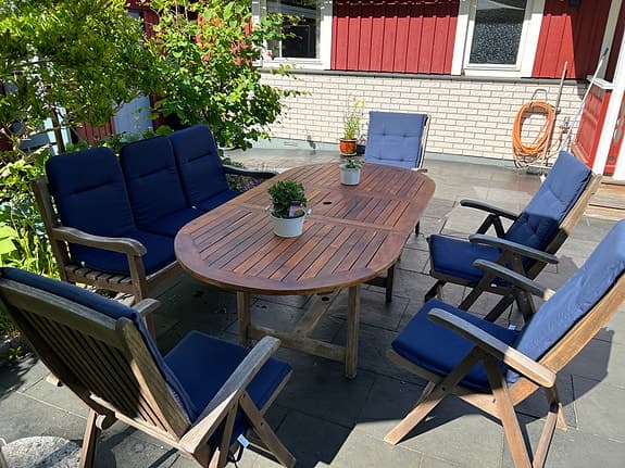 Trädgårdsmöblemang i massiv teak