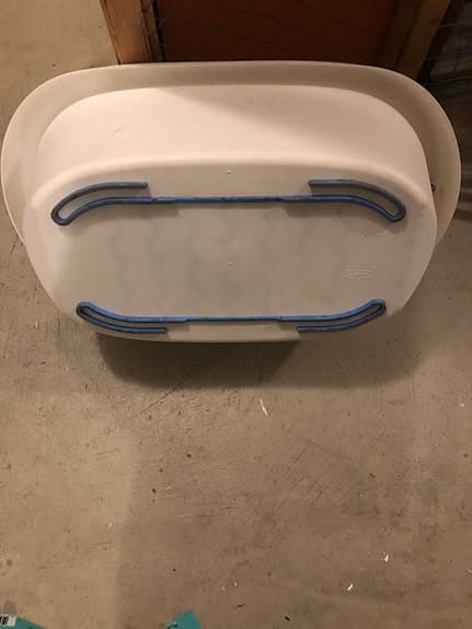 Fina BADBALJA i VIT  med BLÅTT HALKSKYDD