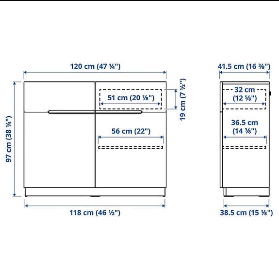 Byrå 120 cm IKEA