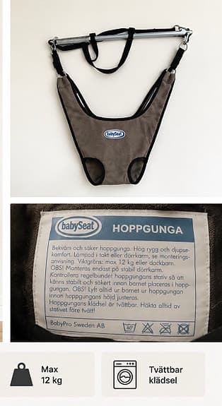babySeat hoppgunga dörrhängd brun
