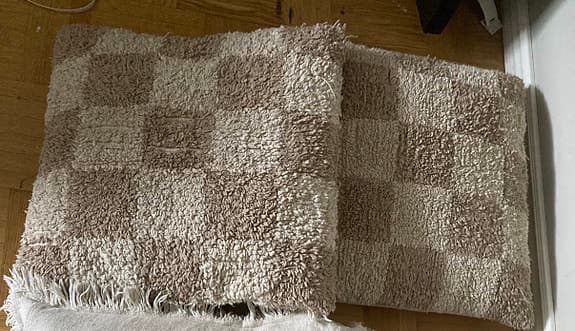 Kuddar 2 st H&M Home rutiga beige/vit
