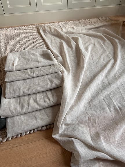 Hemtex gardinlängder linnebeige med veckband