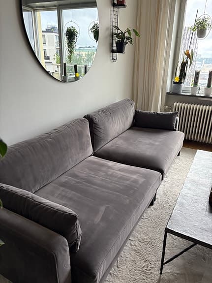Bolund 4-sitssoffa Velvet mörkgrå