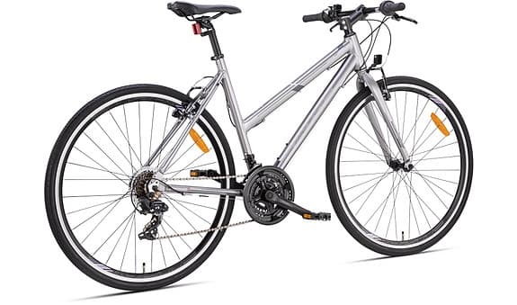Hybrid damcykel 28" 21 växlad, fast framgaffel, 52 cm. Grå/Lila