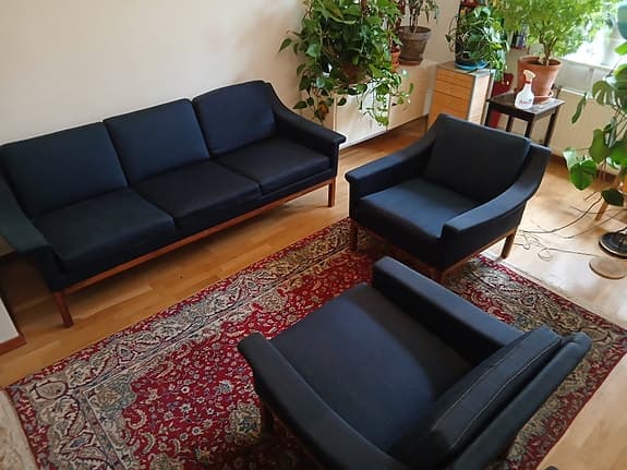 Soffa med två fåtöljer från 60-talet i mycket bra skick