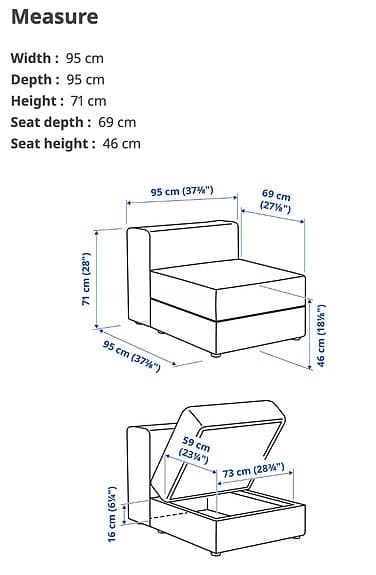 IKEA grön modulsoffa med schäslong