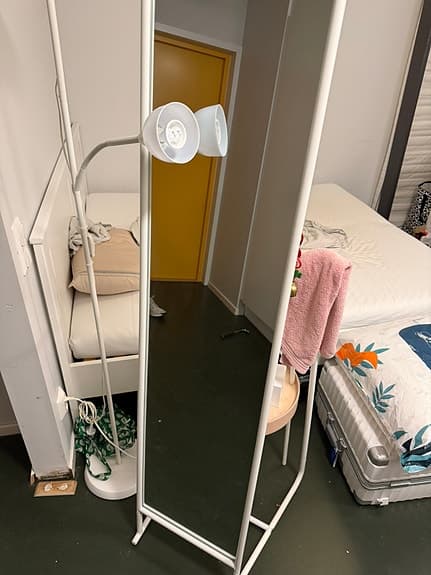 IKEA KNAPPER golvspegel vit