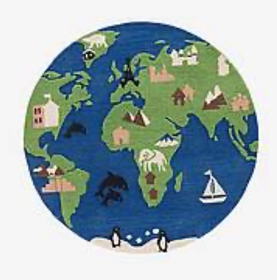 Jotex  ”World” tuftad matta ø 140 cm
