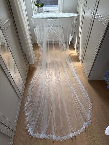 Brudslöja Mantilla 305 cm – Handgjord på Etsy