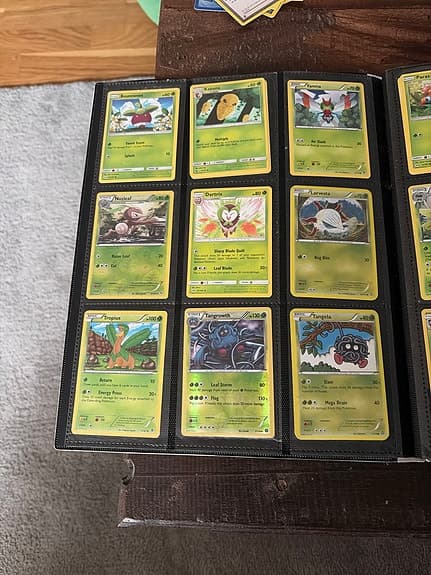 Pokémon samling med kort i pärm