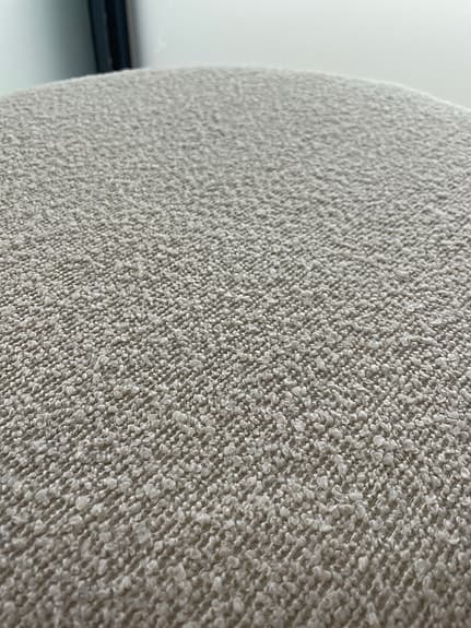Ny vit bouclé pall rund 45x45 cm, sittpall fotpall, fraktfritt