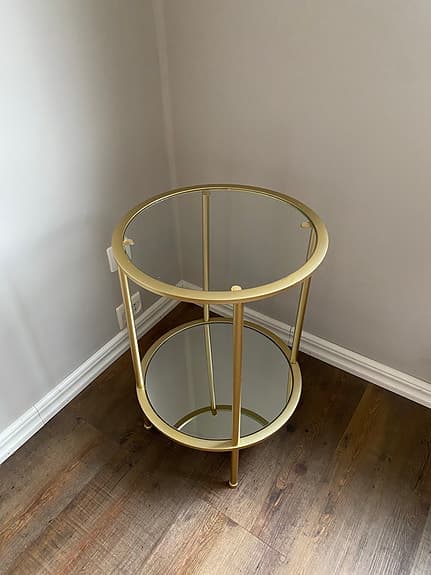 Guldbord med glas och spegel