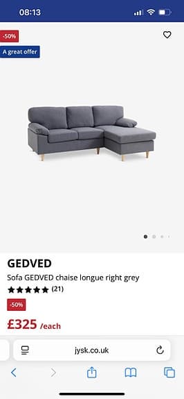 Soffa och fåtölj från Jysk