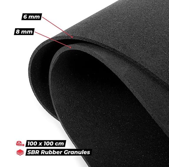 Gymgolv PRO Rubber Flooring 100x100x0,8 cm – SBR