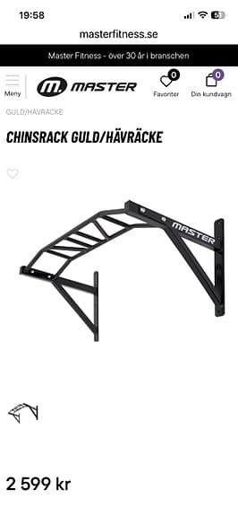 Rejäl pull up bar från Master Fitness + master fitness gravity boots!