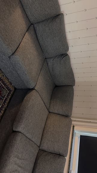 Grå hörnsoffa i fint skick