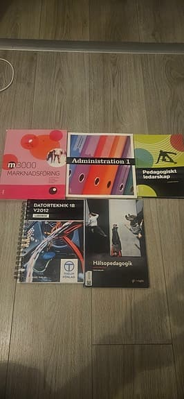 5 Kursböcker – Hälsopedagogik, Administration, Marknadsföring m.fl.