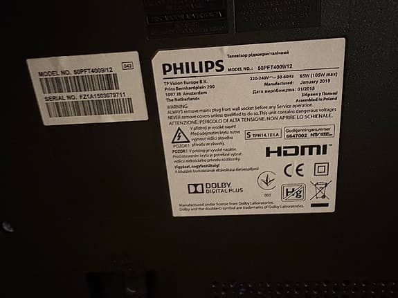 Philips 50” TV – Full HD – fungerar bra ej smart tv