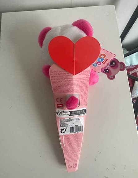 Söt rosa panda plush i blomstrut 🩷🐼